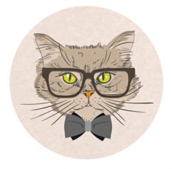 Freestyle Libre sensor sticker - cat with glasses 2