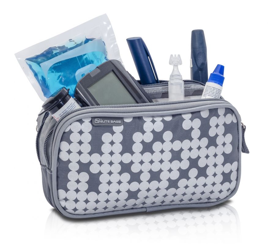 Pen case for carrying diabetic accessories and personal belongings.