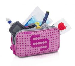 Pen case on accessories for diabetics - Pink / Gray