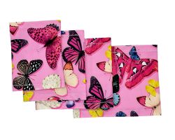 Elastic armband - Butterflies on pink background