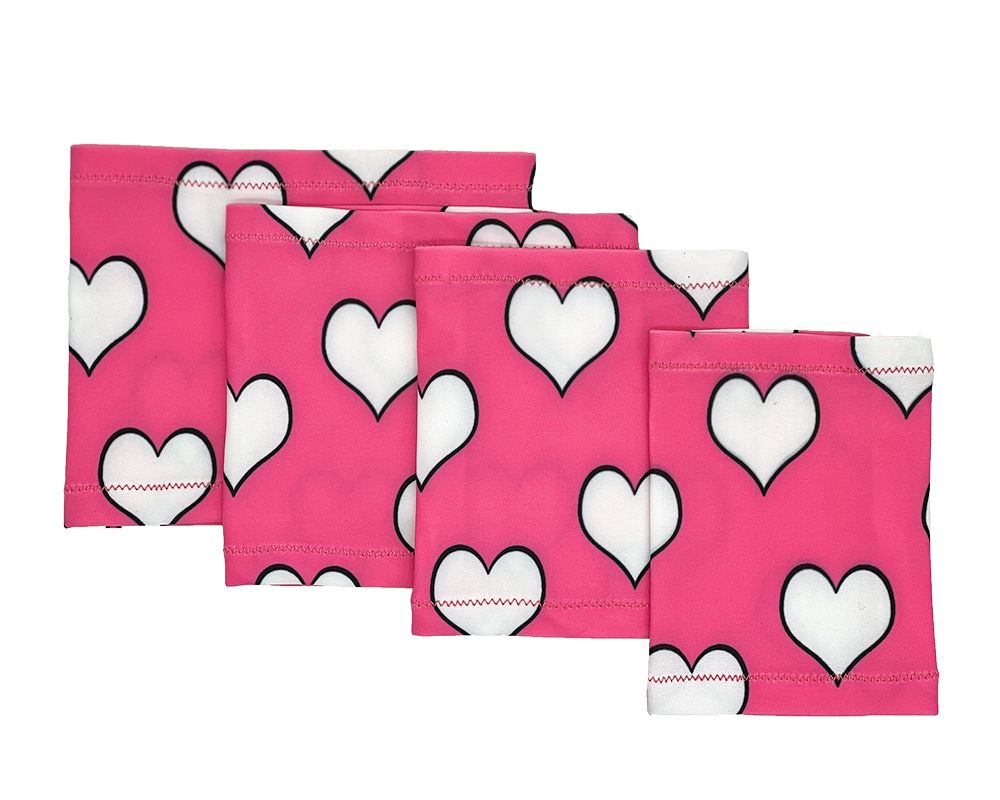 Elastic armband - Hearts on pink background