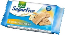 Gullón Vanilla wafer filled with cream (70%) with vanilla flavor, without sugar, with fiber 60 g