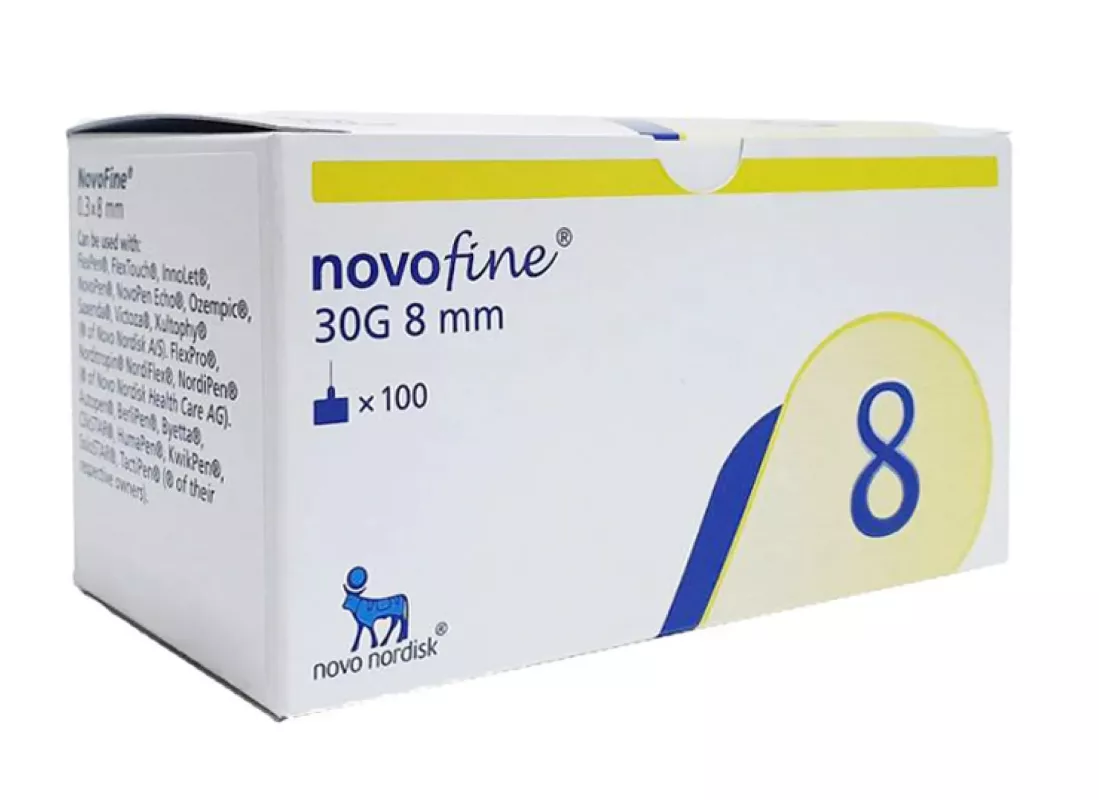 NovoFine 30G × 8 mm Pen Needles, 100 pcs NOVO NORDISK