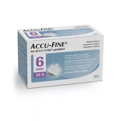 Accu-Fine 32G × 6 mm Needles for Insulin Pens and Insulin Injection - 100 pcs