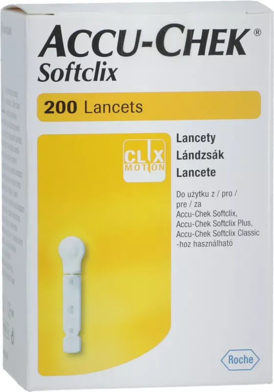 Accu-Chek Softclix Lancets for Blood Glucose Testing, 200 Pack Roche