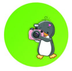 Freestyle Libre sensor sticker - Penguin and camera 