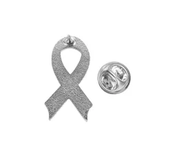 Diabetes Awareness Ribbon Pin Blue and White