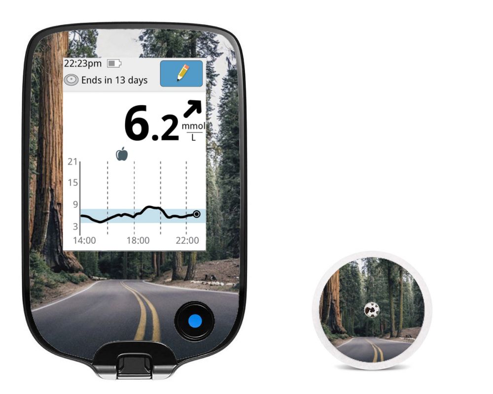 Sticker for Freestyle Libre reader and sensor - Road
