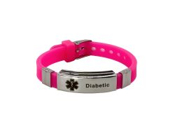 Medical Tag Bracelets - Stainless Steel and Silicone - Diabetic in English Dia-way